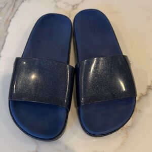 Melissa Navy Glitter Beach Jelly Slide 7